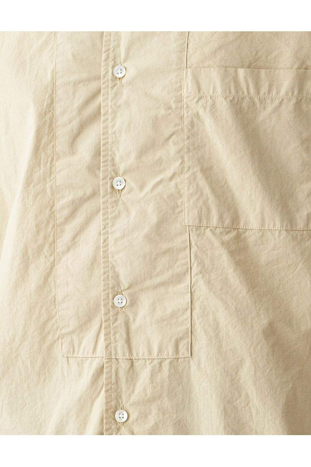 Broadcloth Regular Collar Shirt - Beige - DUNE + SALT