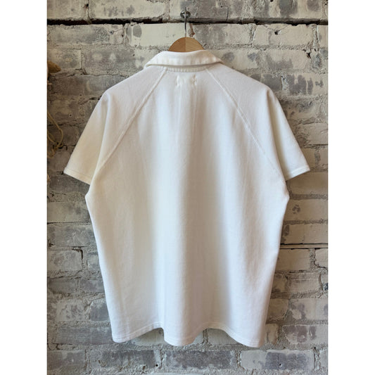 Kepani Raffy Pique Knit Polo Shirt - White Dark Gray