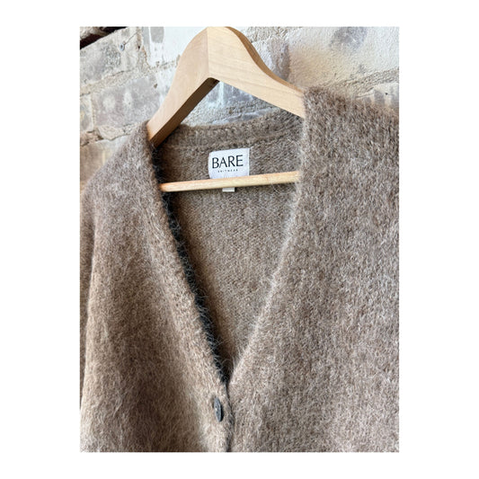 Suri Alpaca Cardigan - Taupe - DUNE + SALT