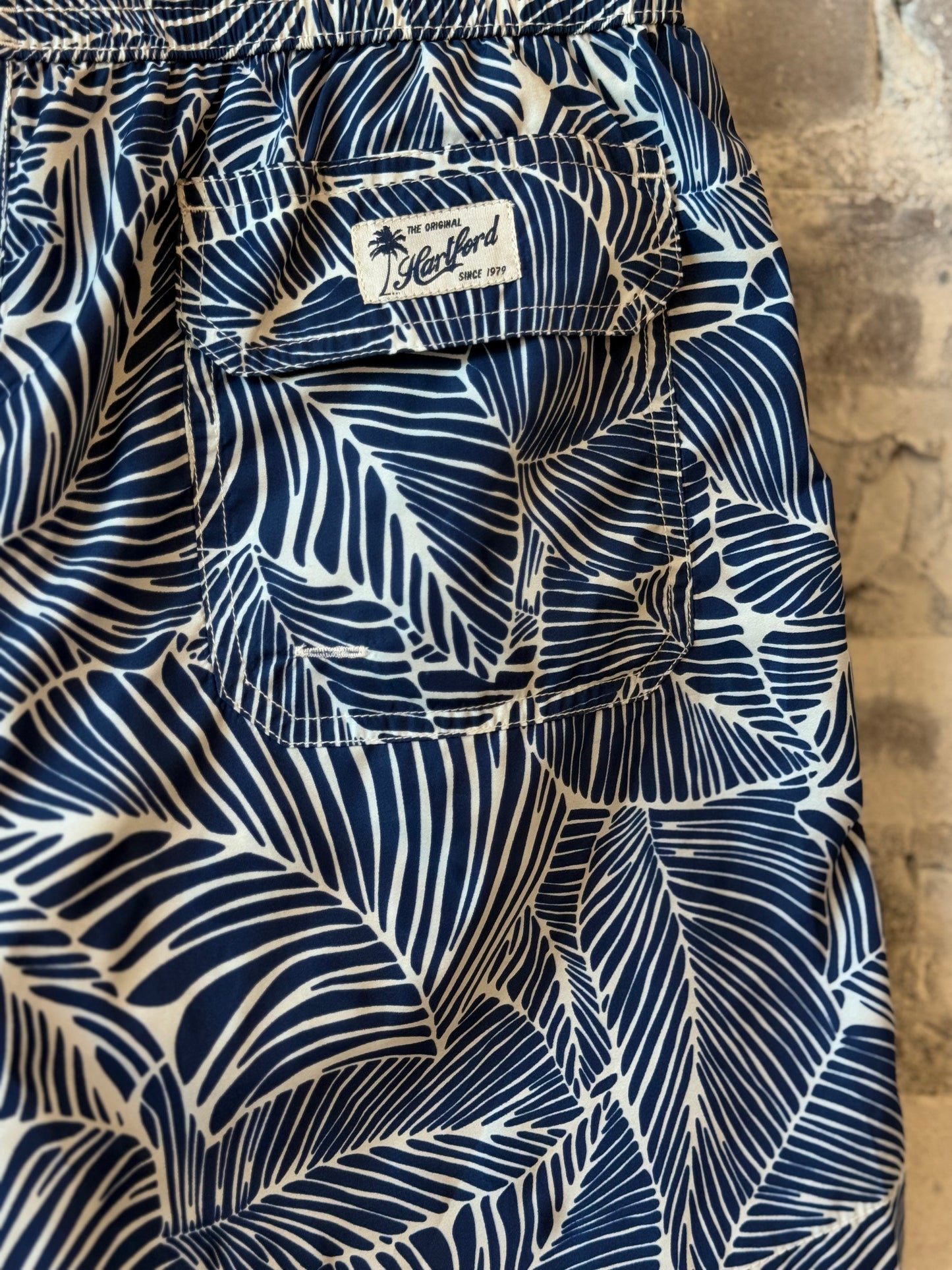 "Palm" Woven Swimshort - Navy