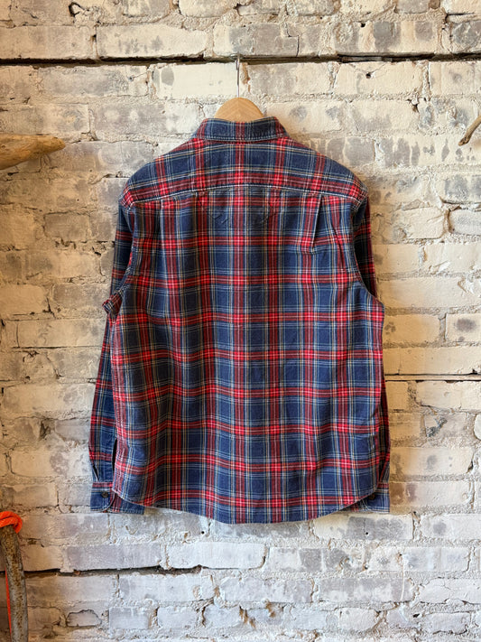 Ralph Lauren Flannel Moab Workshirt w/ Blunt Hem and Binding - Maple Ridge Plaid Gray