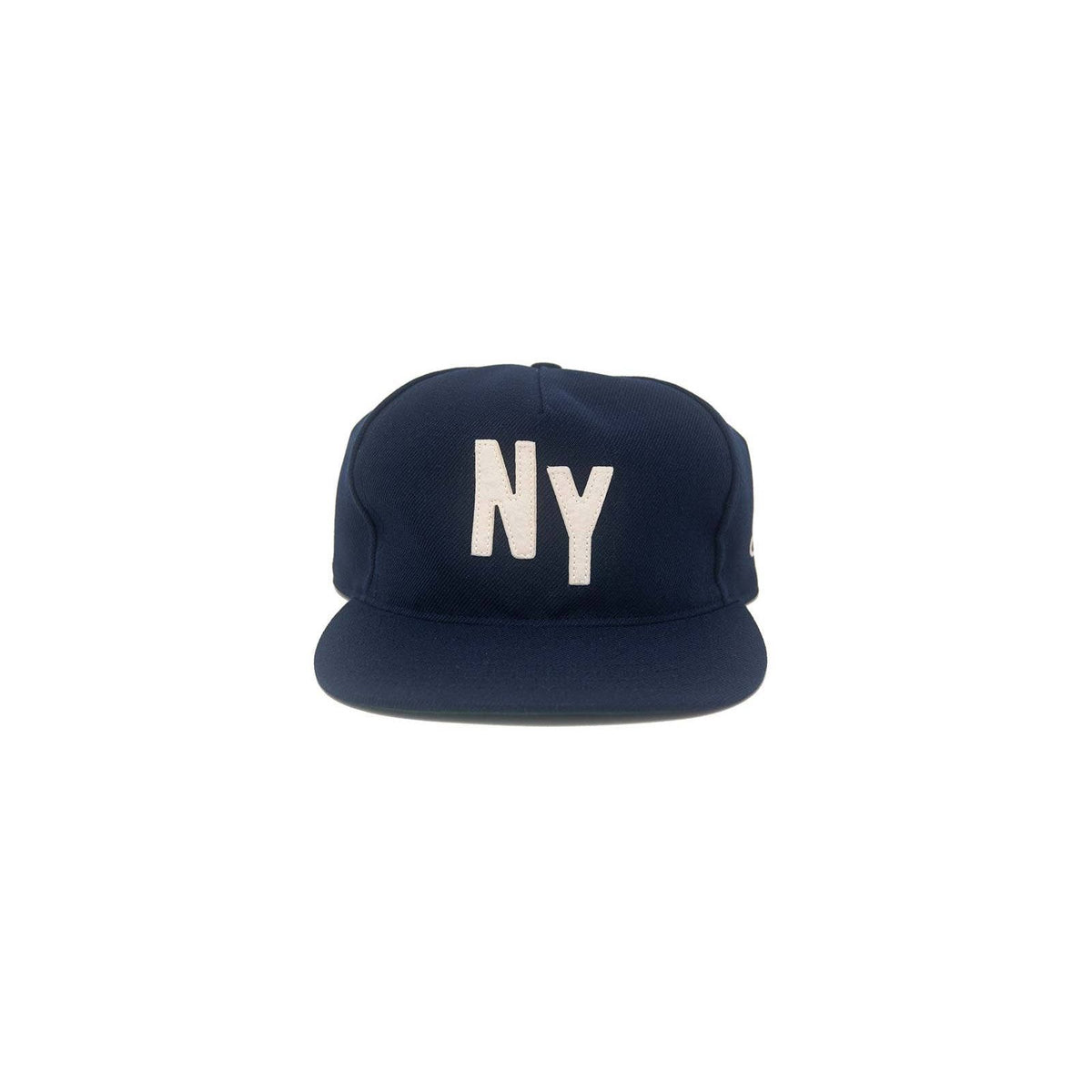 Navy NY City Series III Stadium Snapback hat by The Ampal Creative, featuring a structured crown and adjustable strap.