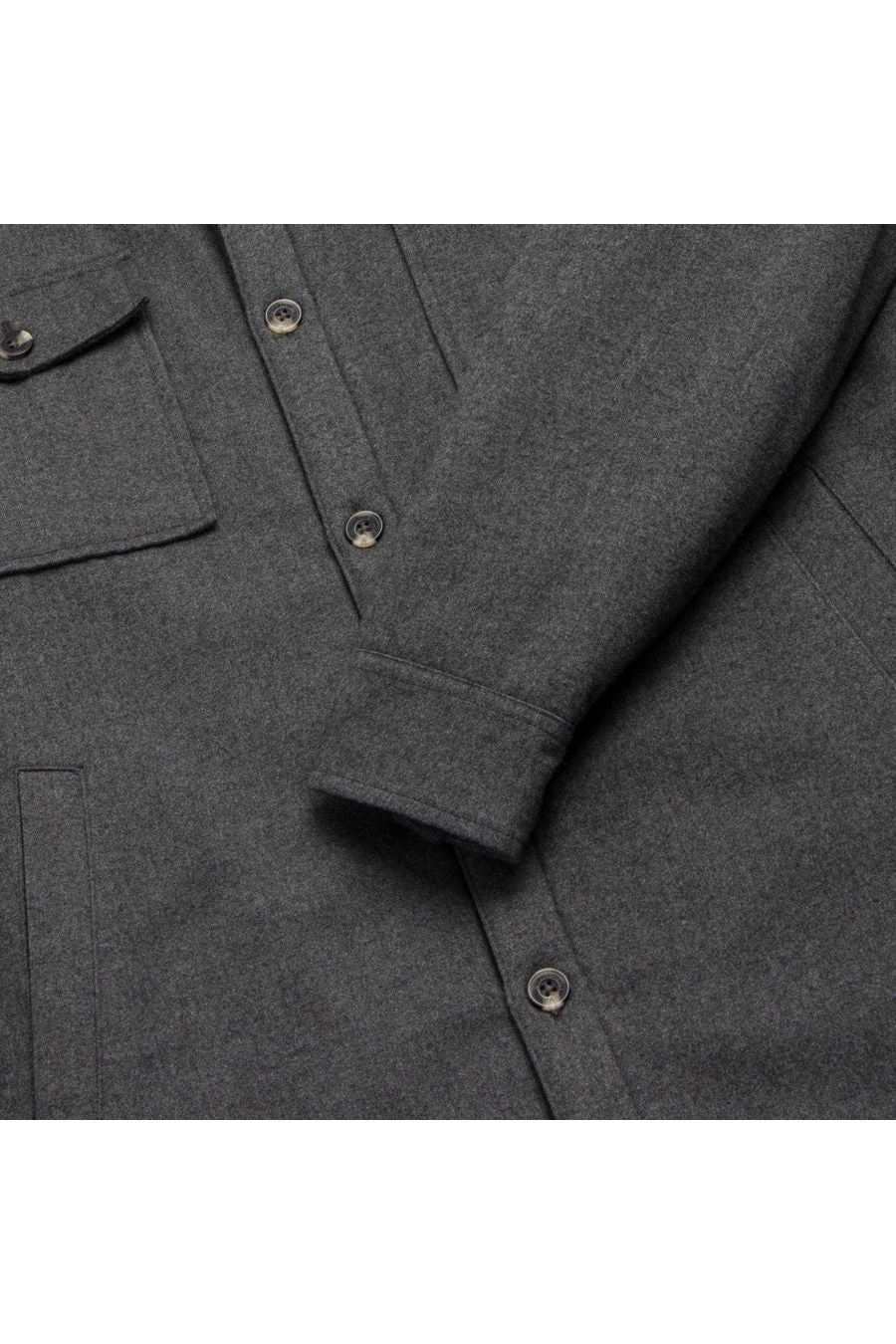 Skip Sherpa Shirt Jacket - Charcoal Heather - DUNE + SALT