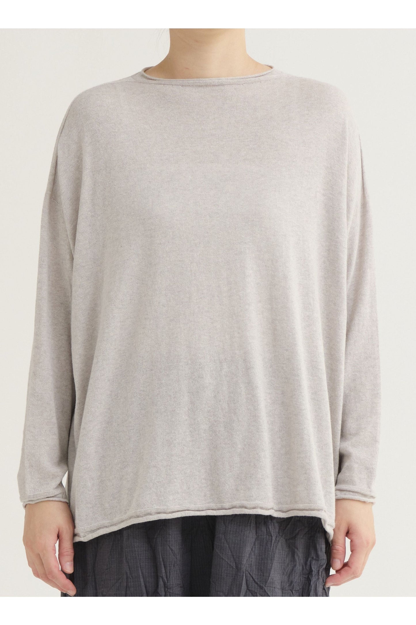 Cotton Linen Square Pullover - Top Grey - DUNE + SALT