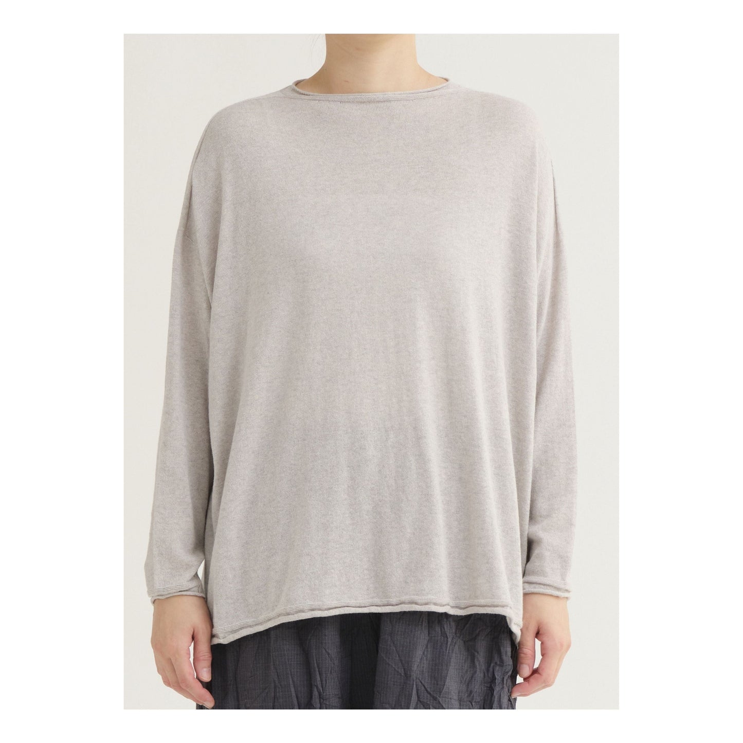Cotton Linen Square Pullover - Top Grey - DUNE + SALT