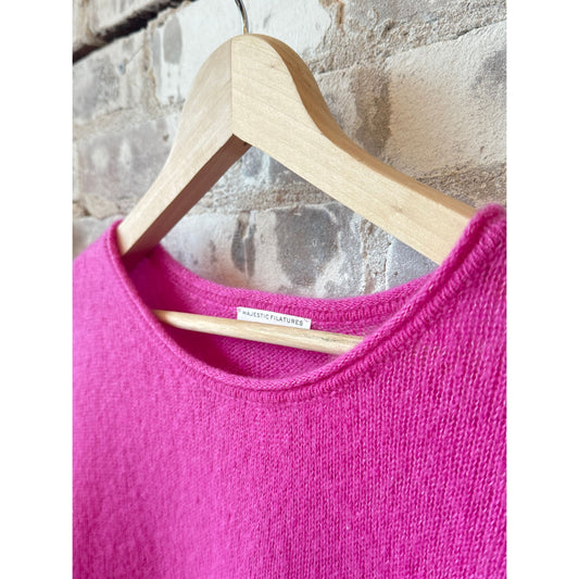 Cashmere Silk SS Crewneck - Buganvillia - DUNE + SALT