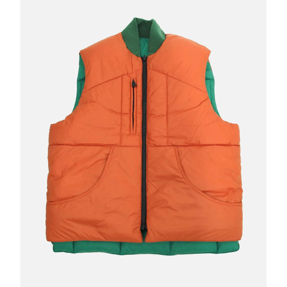 Men's Big Rock Candy Mountaineering Minarets Vest in Pickle color, lightweight outdoor vest with zipper pockets and adjustable fit.