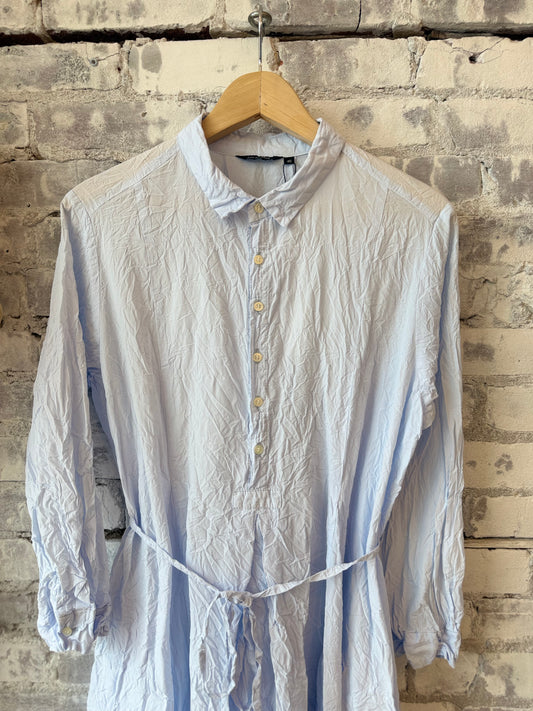 Washed Cotton Crinkle Dress – Light Blue - DUNE + SALT
