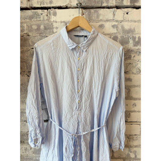 Washed Cotton Crinkle Dress – Light Blue - DUNE + SALT