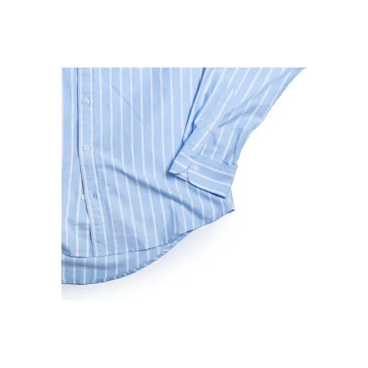 Oxford Shirt - Trail Blue/Seashell Reverse Stripe - DUNE + SALT