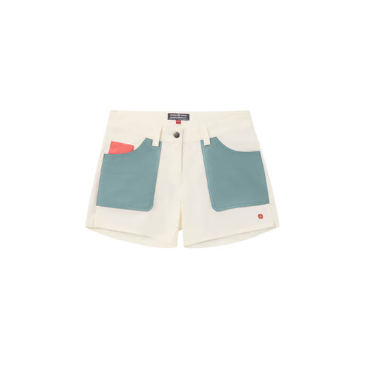 Women's 5incher Field Shorts - Off-White/Stormy Blue - DUNE + SALT