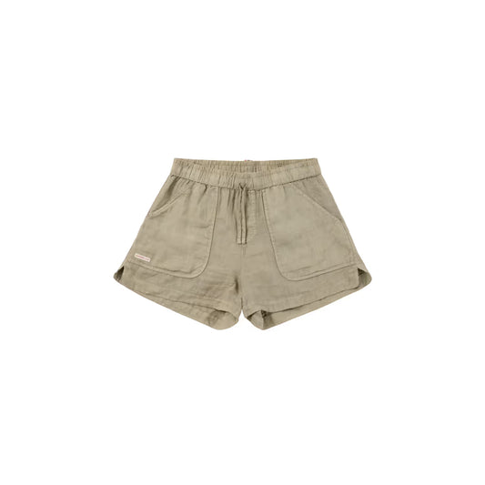 Women's Safari Linen Short - Olive Ash - DUNE + SALT