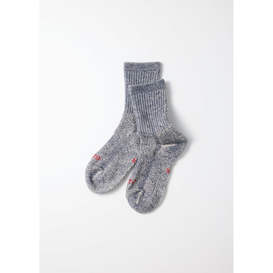 Double Face Organic Cotton Mini Crew Socks - Navy - DUNE + SALT