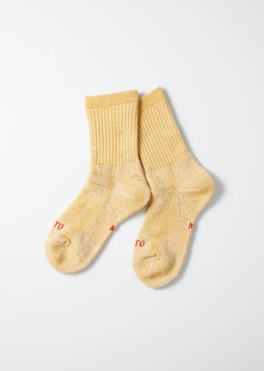 Double Face Organic Cotton Mini Crew Socks - Yellow - DUNE + SALT