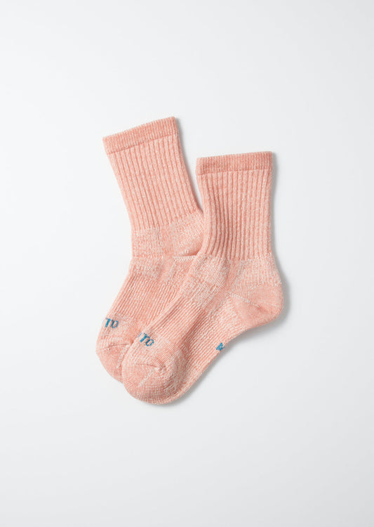Double Face Organic Cotton Mini Crew Socks - Salmon - DUNE + SALT