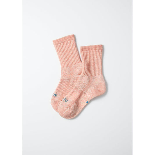 Double Face Organic Cotton Mini Crew Socks - Salmon - DUNE + SALT
