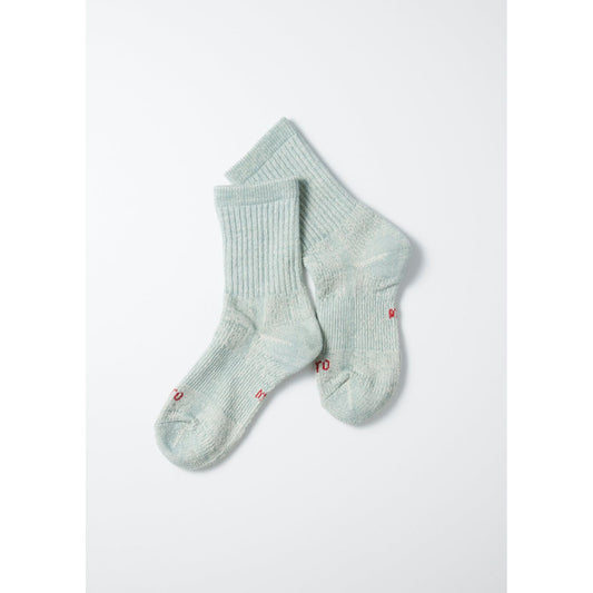 Double Face Organic Cotton Mini Crew Socks - Light Blue - DUNE + SALT