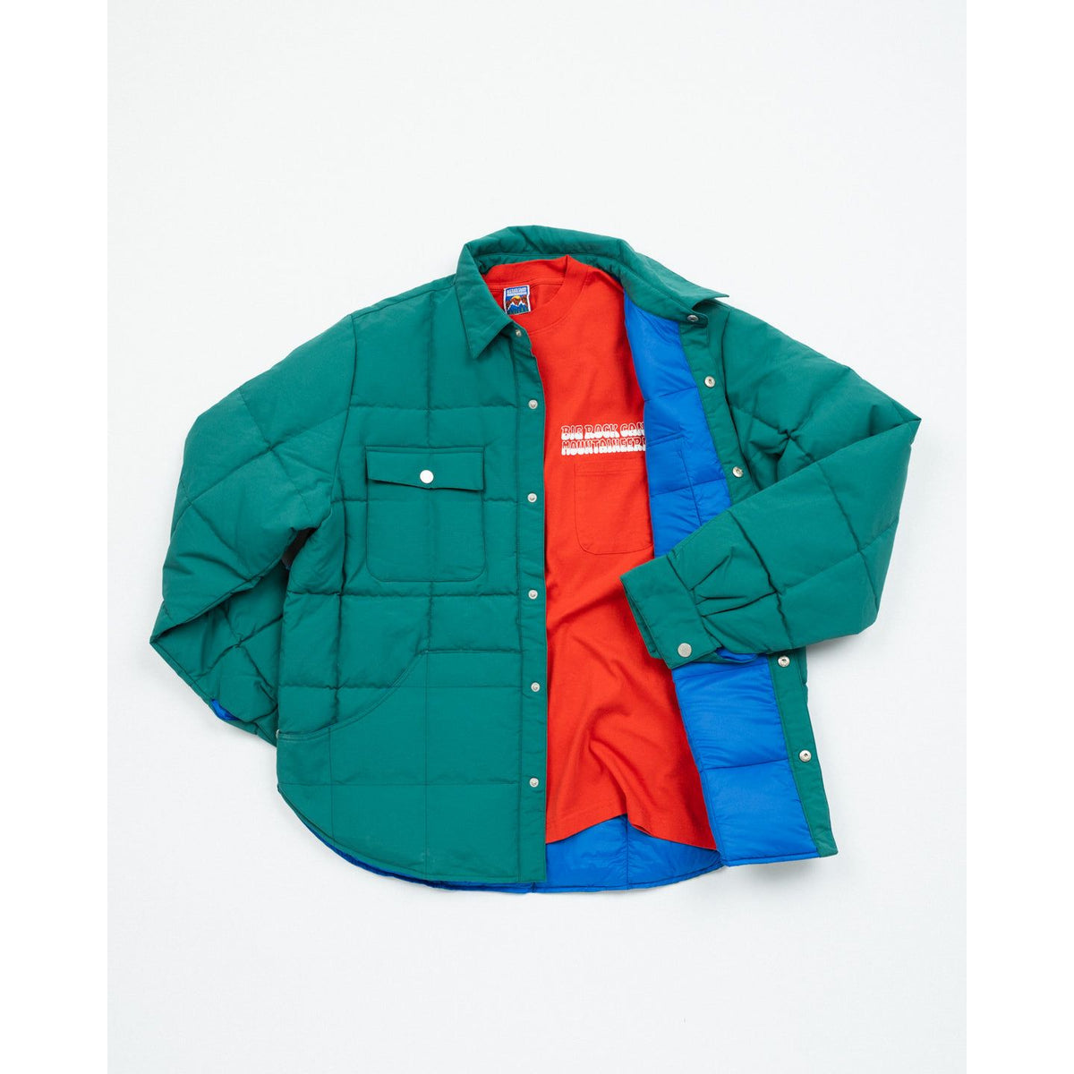 Men's Bridalveil Jacket by Big Rock Candy Mountaineering in spearmint color, showing the lightweight outdoor jacket with full front zipper.