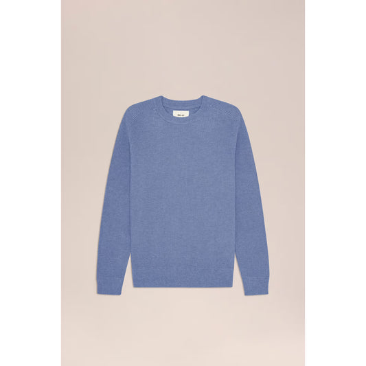 Kevin Ribbed Organic Cotton Sweater - Stone Blue - DUNE + SALT
