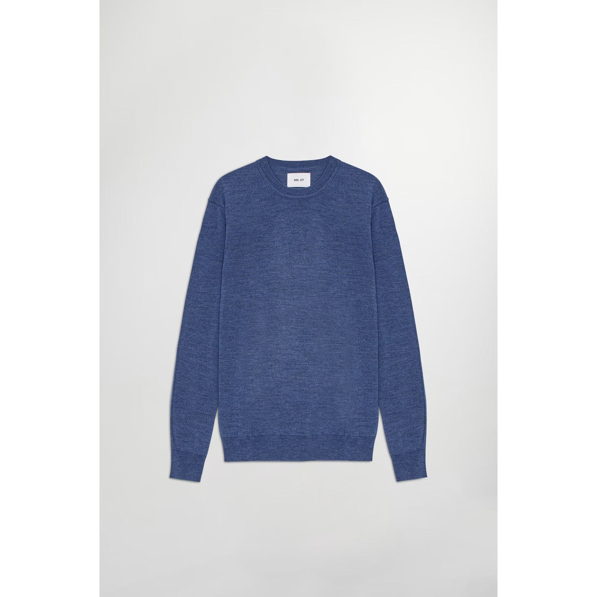 Men's NN07 Ted lightweight sweater in Bering Sea color, shown in a close-up image highlighting the soft knit fabric and casual style.