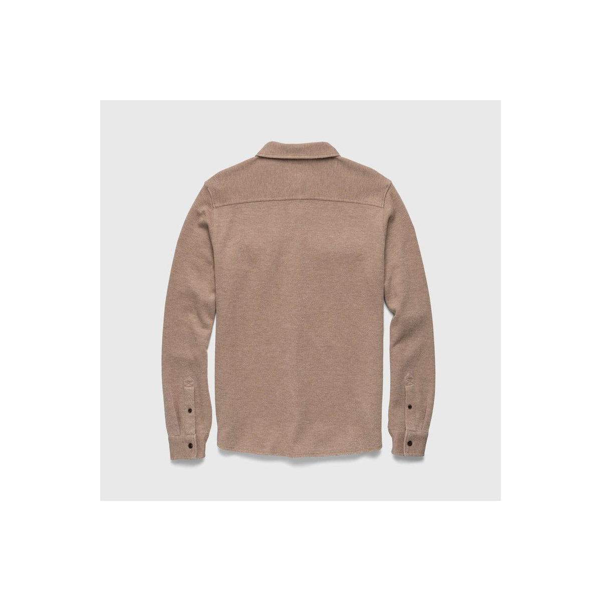 Men's Rex Soft Knit Shirt in Camel Heather by Surfside Supply, featuring a cozy, lightweight knit fabric and casual fit.