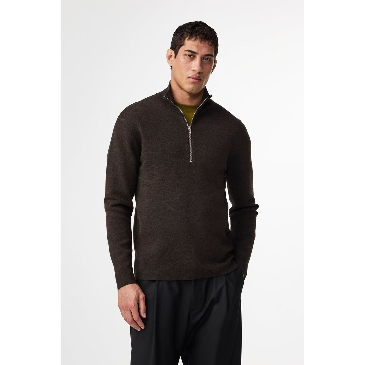 Men's Harald Wool Blend Sweater by NN07 in demitasse color, featuring a cozy knit fabric and classic fit.