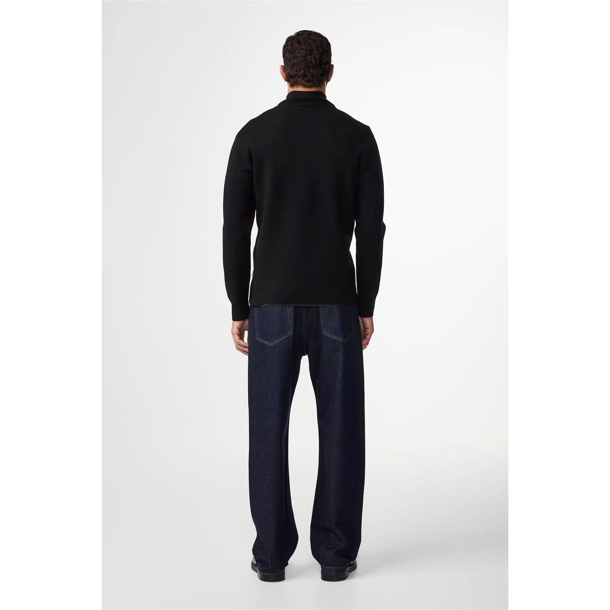 Men's Harald Wool Blend Sweater by NN07 in black, showcasing a cozy, stylish black wool blend sweater for men.