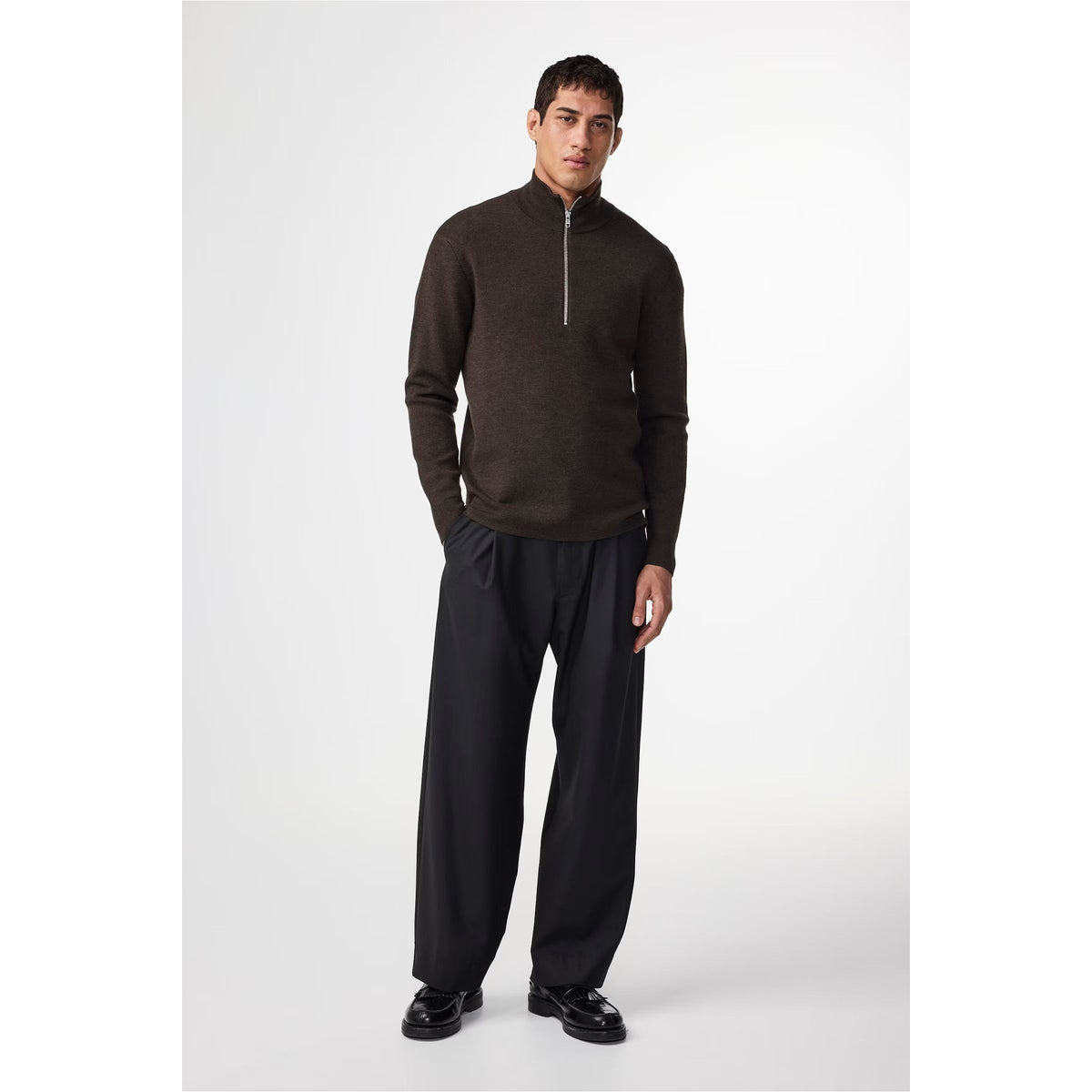 Men's Harald Wool Blend Sweater in Demitasse by NN07, featuring a cozy knit fabric and classic design.