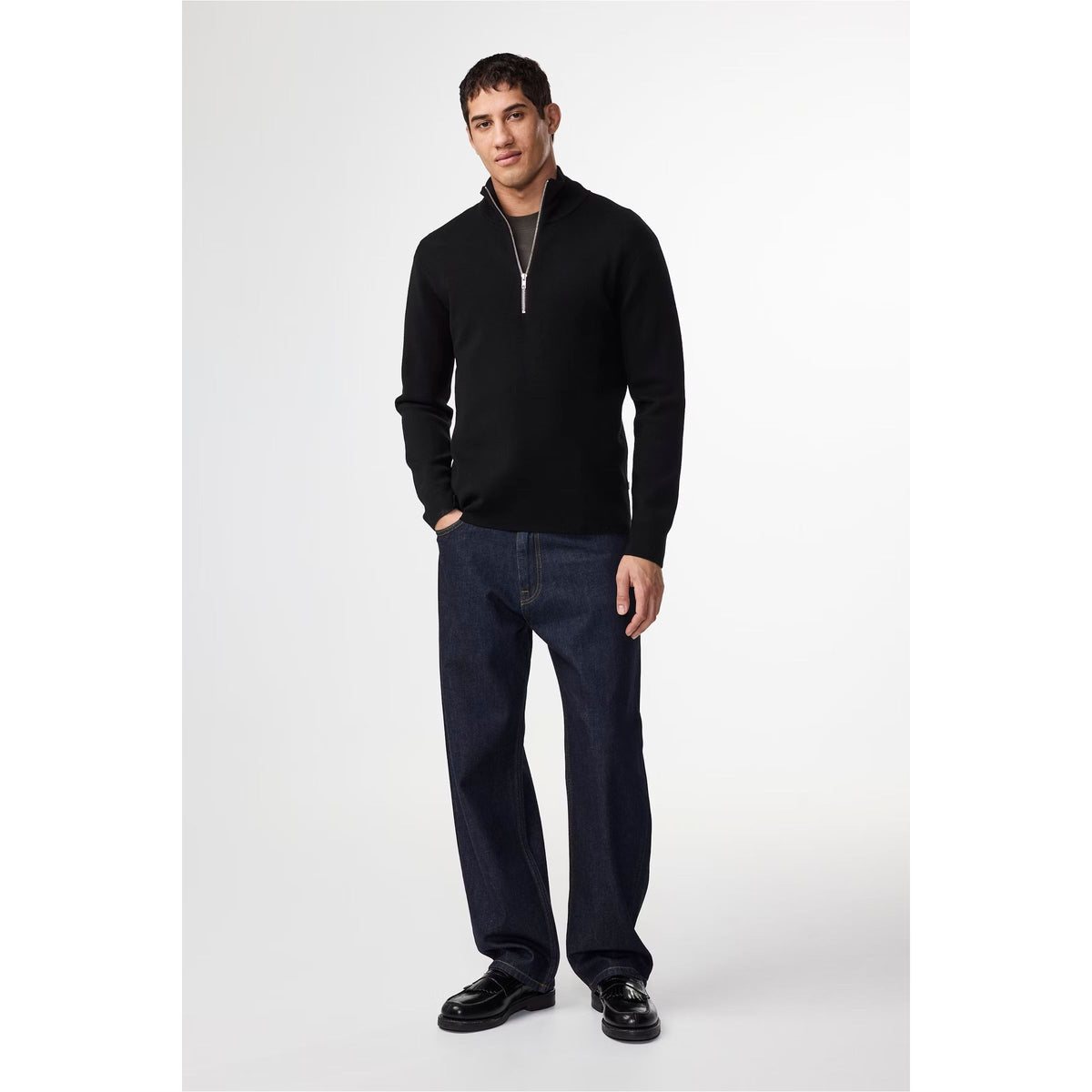 Men's Harald Wool Blend Sweater by NN07 in black, featuring a cozy knit design and ribbed cuffs.