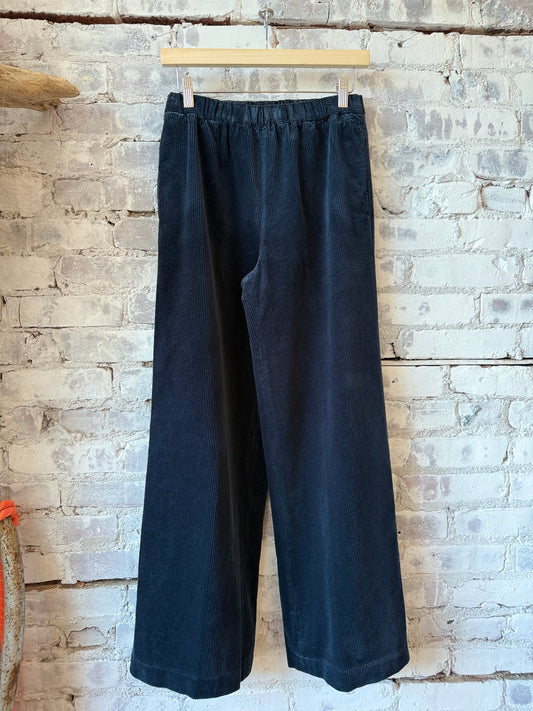 Aspesi Wide Corduroy Trousers - Navy Dark Slate Gray