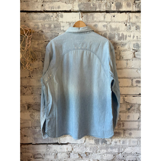 Chambray Compass Workshirt - Medium Indigo - DUNE + SALT