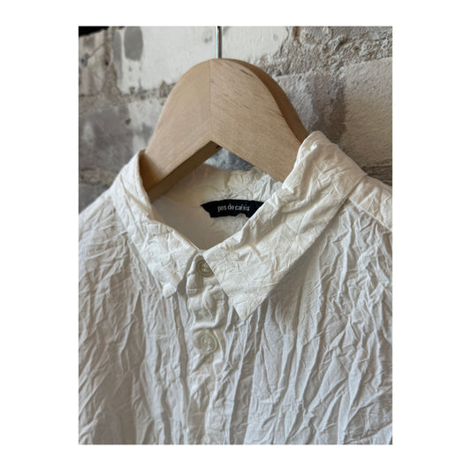 Cotton Typewriter Blouse - White - DUNE + SALT