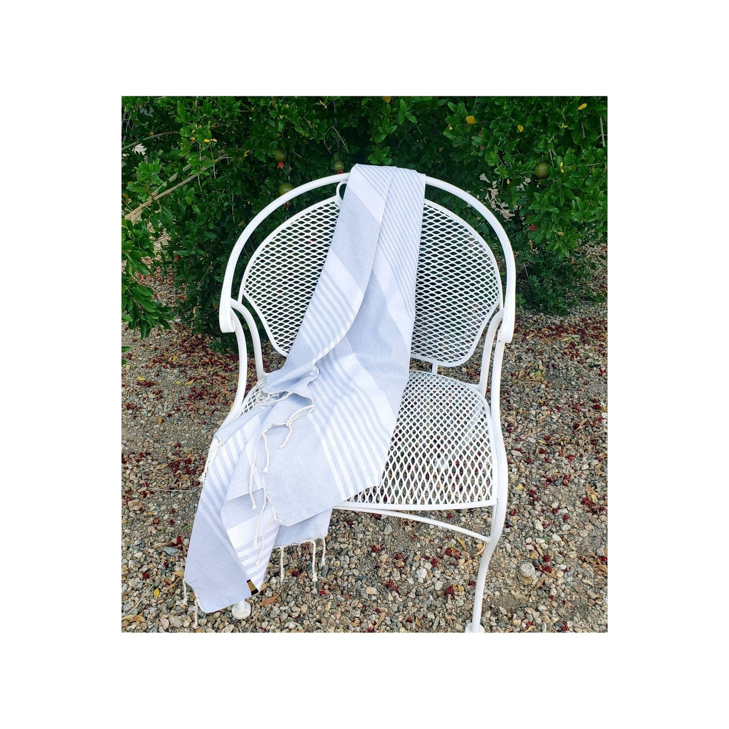 Turkish Beach Towel - Gray/White - DUNE + SALT