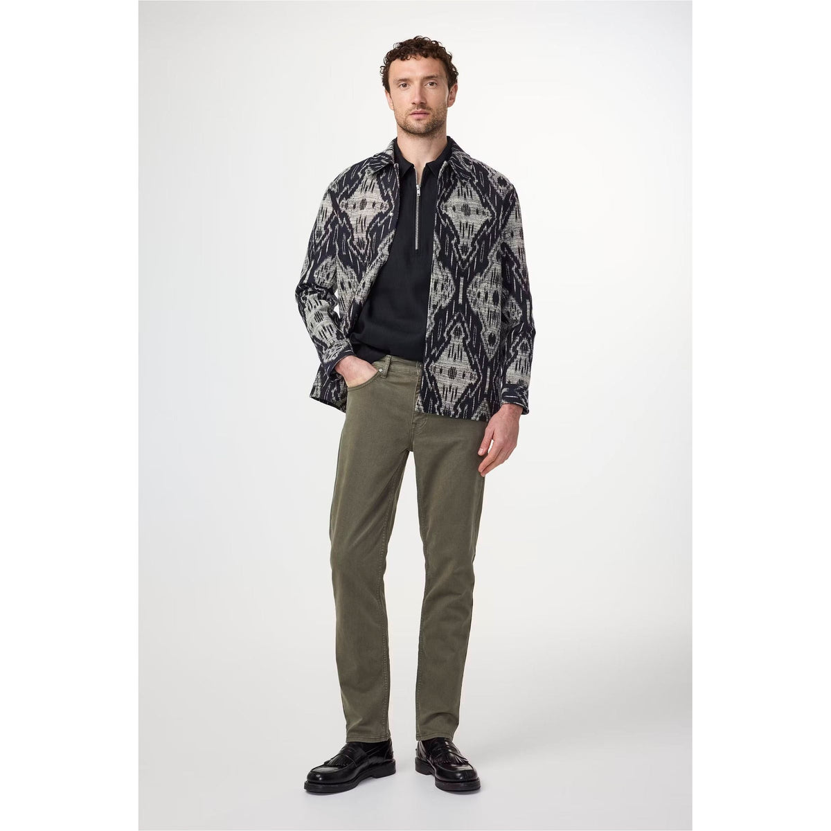 Men's NN07 Tony Classic Slim Fit Pant in Capers, showing the tailored slim fit and stylish fabric details.
