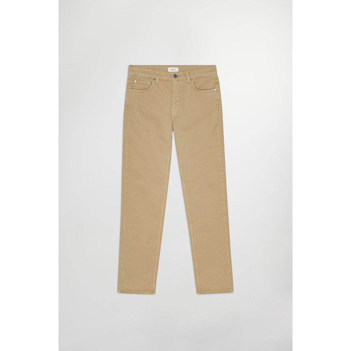 Men's NN07 Tony Classic Slim Fit Khaki Beige Pants, front view showing slim cut and classic design.