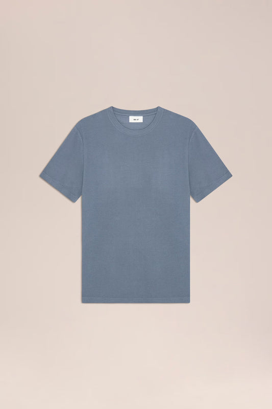 Clive Waffle-Knit SS Tee - Stone Blue - DUNE + SALT