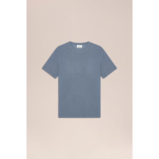 Clive Waffle-Knit SS Tee - Stone Blue - DUNE + SALT