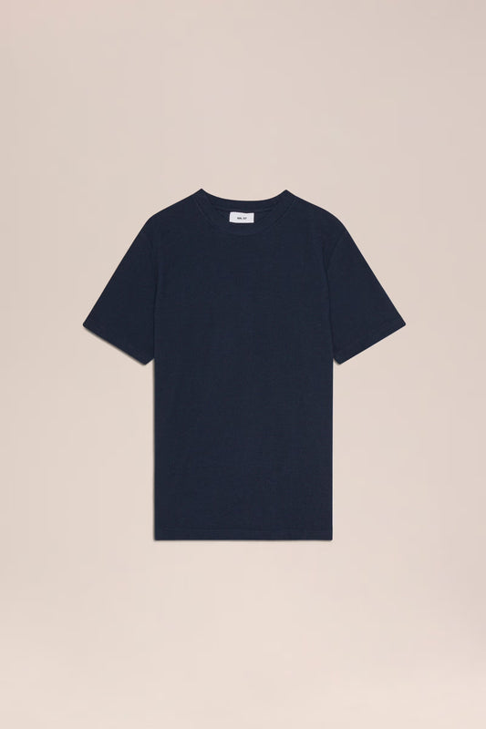 Clive Waffle-Knit SS Tee - Navy Blue - DUNE + SALT