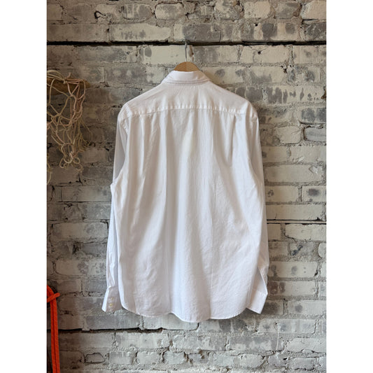White Paul woven shirt for men by Hartford Men's, featuring a classic woven fabric and tailored fit.