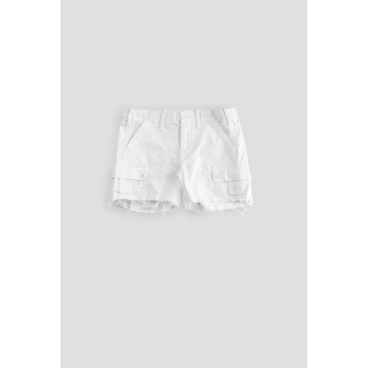 Women's white Drill Shorts by G1 Women's, casual denim-style shorts with a relaxed fit and functional pockets.