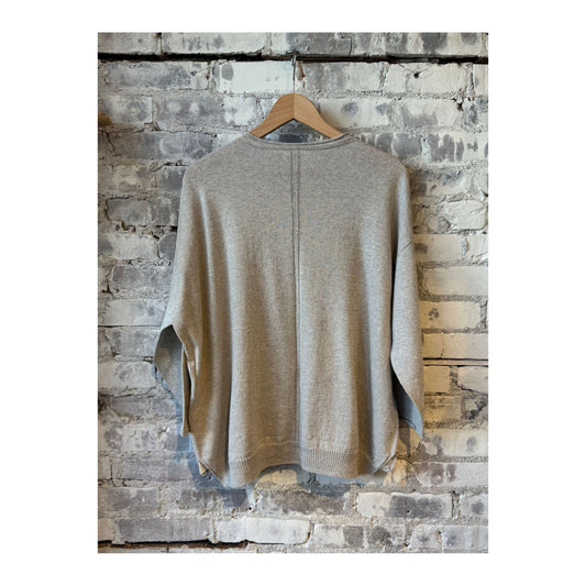 Cotton Linen Square Pullover - Top Grey - DUNE + SALT