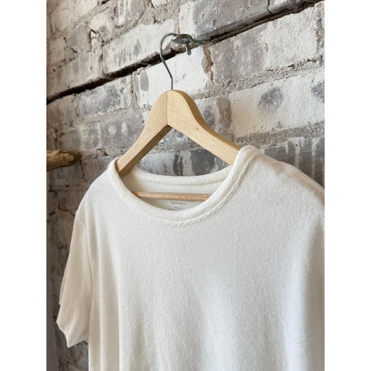 Organic Cotton Terry Semi Relaxed S/S Crewneck - Milk - DUNE + SALT