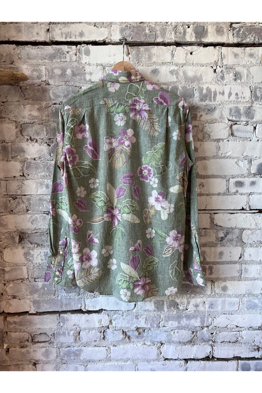 Paul Hawaiian Print Cotton Shirt - Army - DUNE + SALT