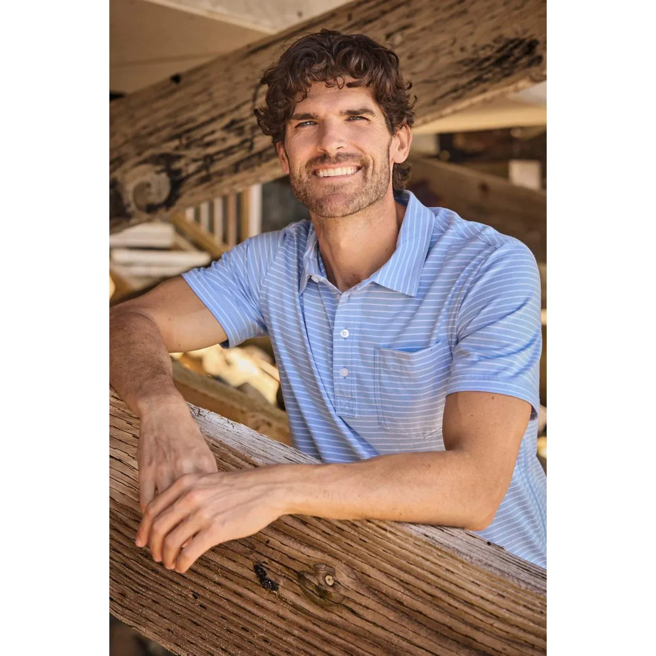 Michael Striped Polo - Forever Blue - DUNE + SALT