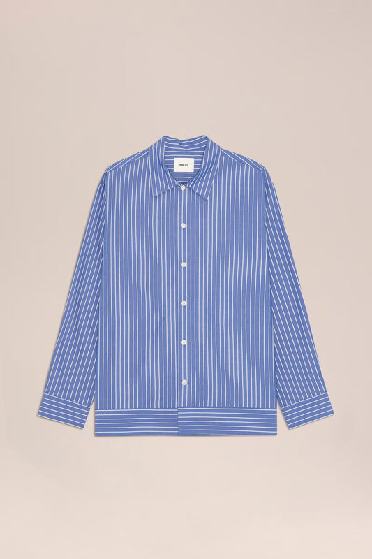 Reed Poplin Shirt - Aqua Stripe - DUNE + SALT
