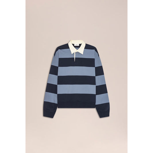 David Organic Cotton Sweatshirt - Blue Stripe - DUNE + SALT