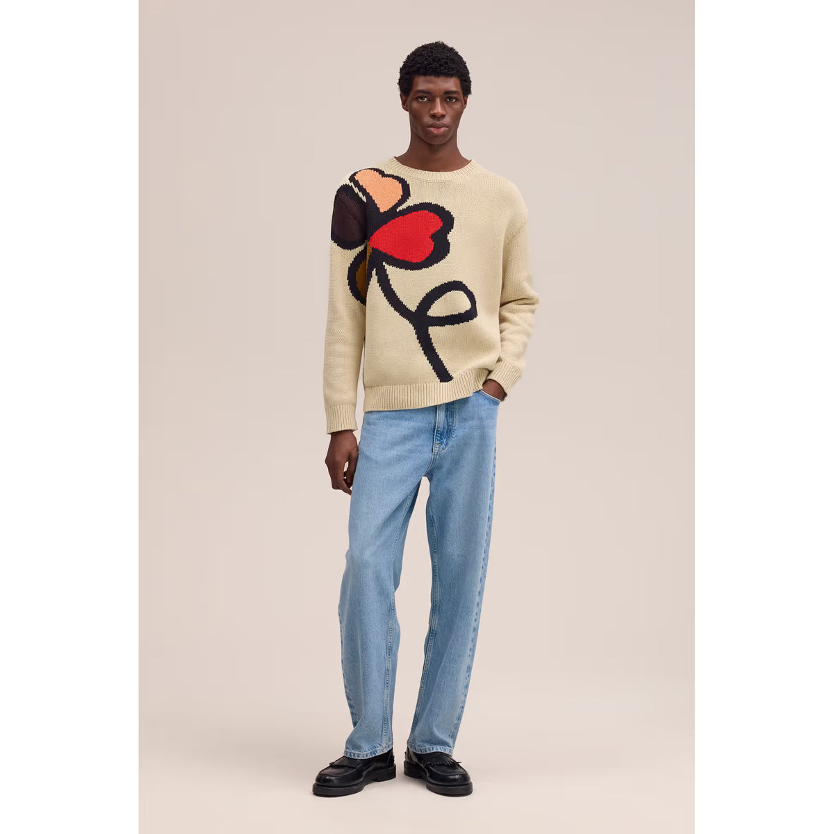 Men's NN07 Todd Sweater in ecru, featuring a cozy knit design and crewneck style, perfect for casual wear.