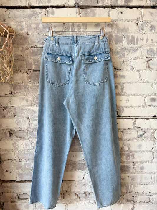 8oz Natural Denim Baker Pants - DUNE + SALT
