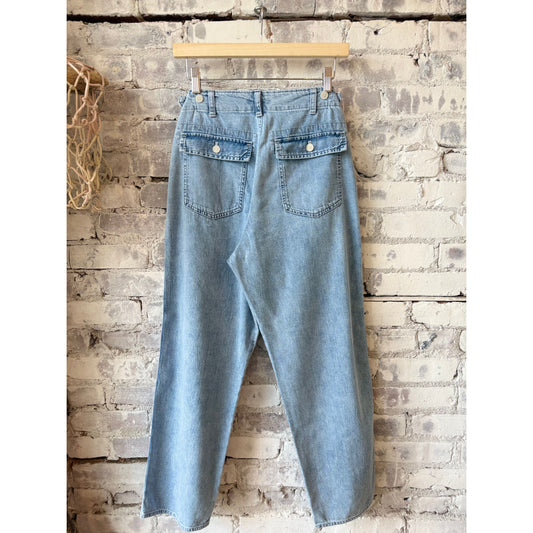8oz Natural Denim Baker Pants - DUNE + SALT