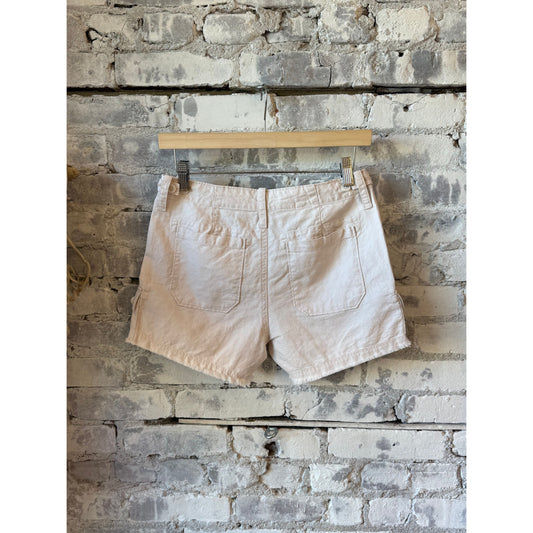 Women's Pale Pink Drill Shorts by G1 Women's, showing the stylish design and fit of the casual summer shorts.
